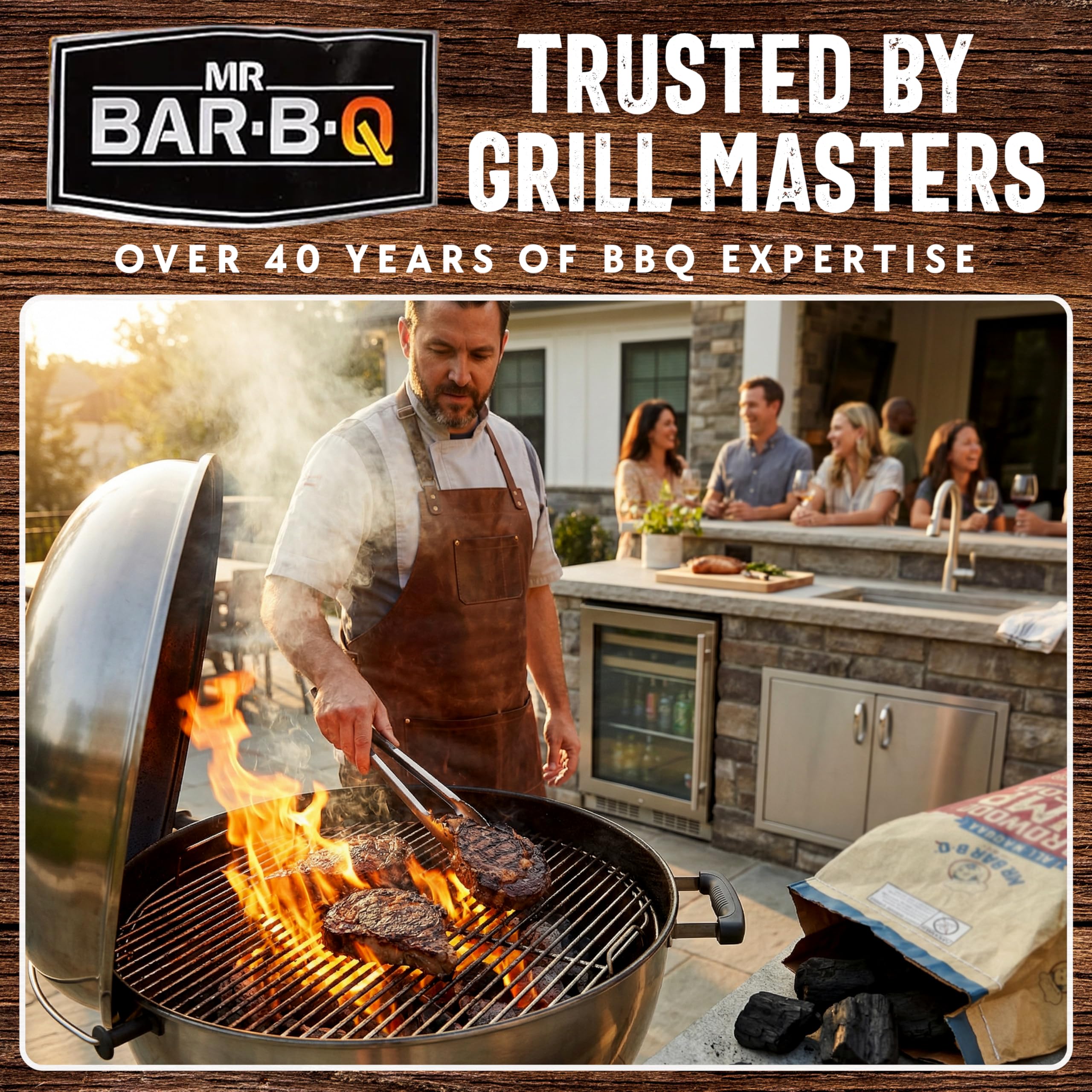 16 LB. All Natural Hardwood Lump Charcoal by Mr. Bar-B-Q - Premium Natural Charcoal for Grilling, BBQ, Smoking, Kamado & Kettle Grills - Burns Hotter & Longer - Smoky Flavor, Low Ash & Easy to Light - Image 8