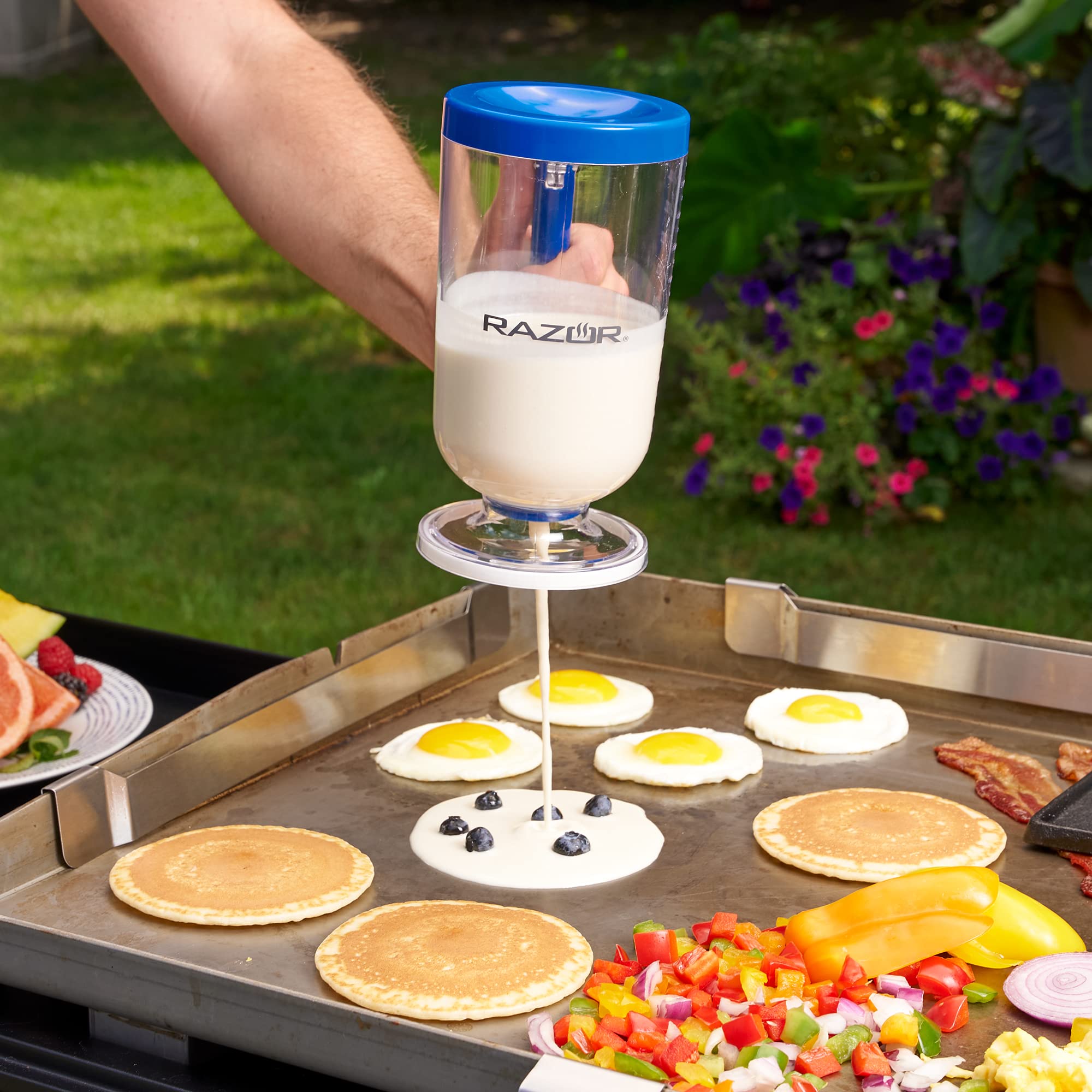 RAZOR Pancake Batter Dispenser, Pancakes & Waffles Batter Dispenser for Cakes, Muffins, Crepes, Cupcake for Baking, Cooking on Stovetop, Griddles, Prevents Drip, Easy Squeeze Trigger Handle Dispensers - Image 4